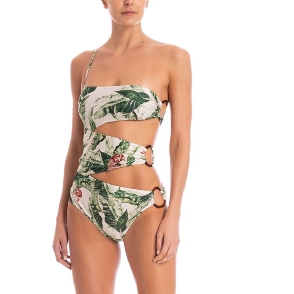 Cult Gaia Adriana Degreas Tropical One-Shoulder Swimsuit - Picture 4 of 14